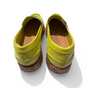 Women’s Lime Green Leather Moccasins